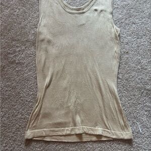 Women's silk Beige sleeveless top